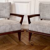 Pair of Étienne-Henri Martin armchairs, 20th century