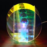 Angelo Mellia, Nova Model, Modern Lucite Table Lamp, Iridescence Colors, France