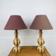 Pair of vintage turned wood lamps