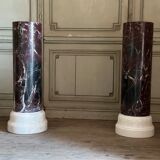 Pair of columns in levanto marble and carrara white circa 1990