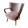 Fauteuil vintage années 50/60 beige rosé