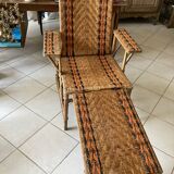Rattan chaise longue