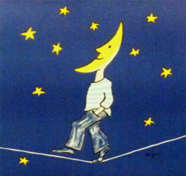 Old poster Trouville the night of the tightrope walkers Savignac 1985