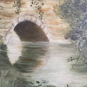 Paire de tableaux anciens. Diptypes paysages romantiques