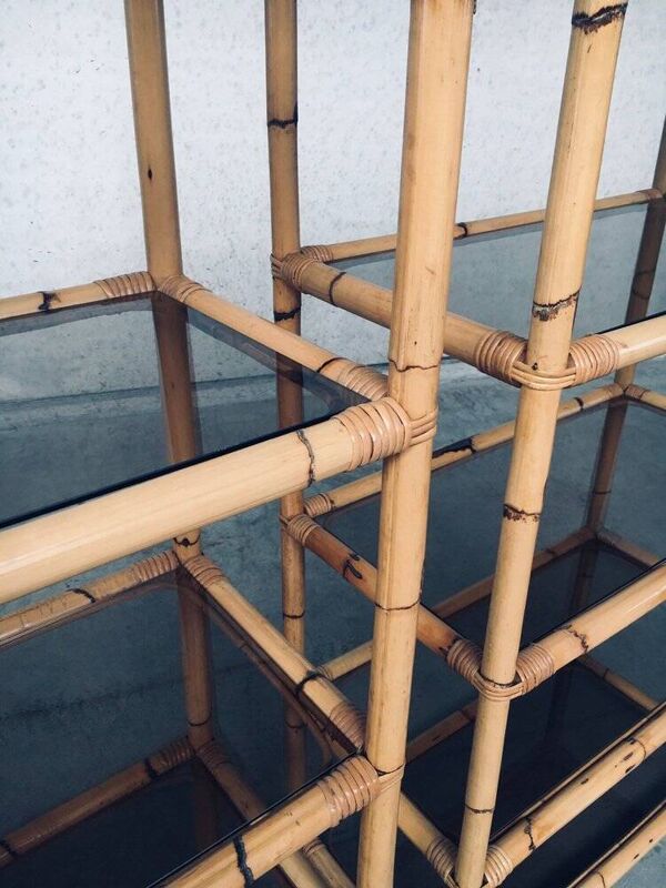 Boho Style Design Bamboo Shelving Units, Italy, 1960s, Set of 2