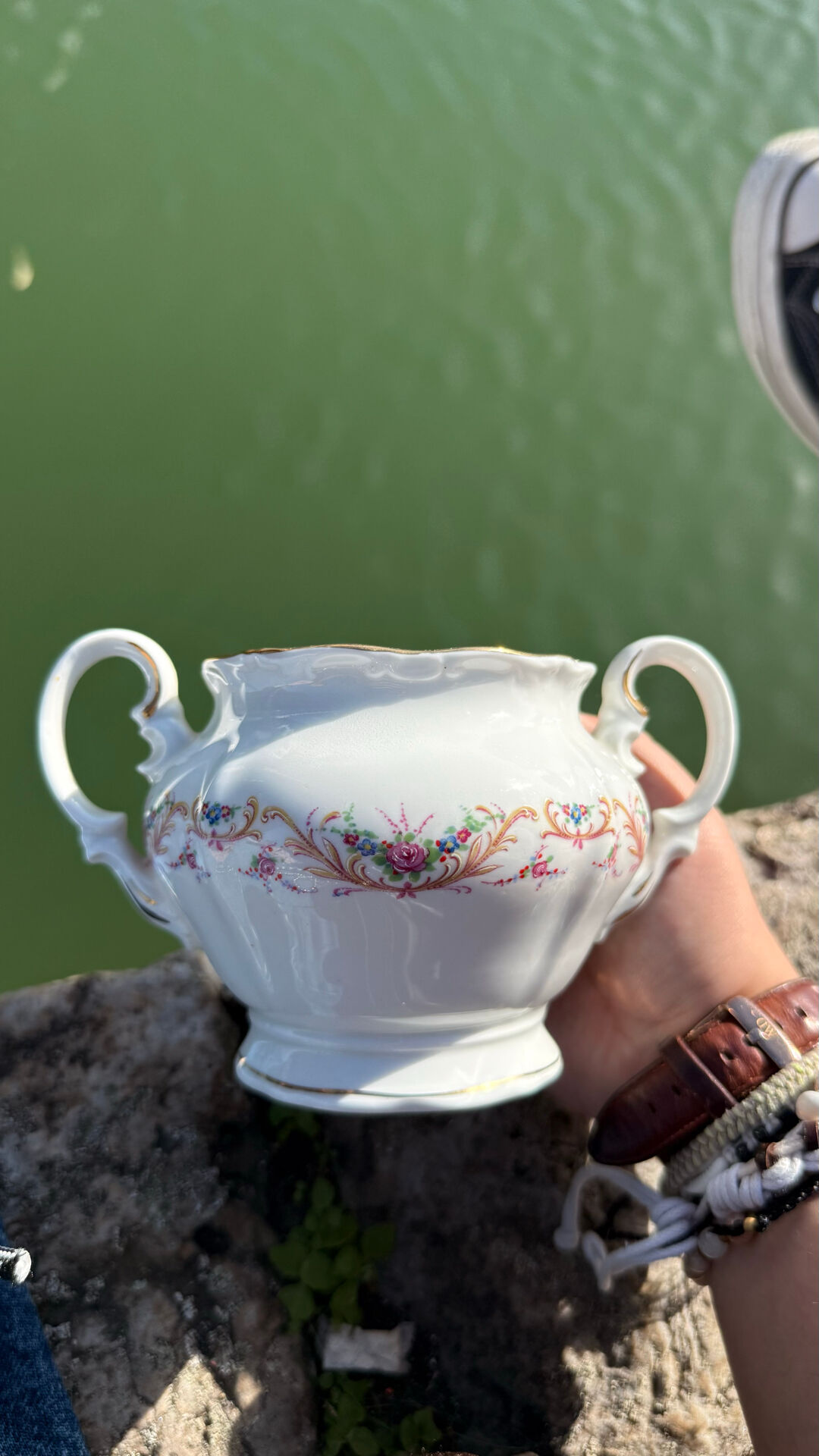 Vintage French Porcelain Sugar Bowl Digoin