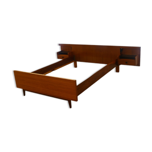 Lit double en teck vintage