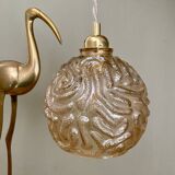 Vintage amber glass globe pendant light