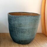 Cache-pot ancien en terre cuite émaillée TBE