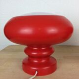 Paire de lampes champignon verre rouge space age années 70