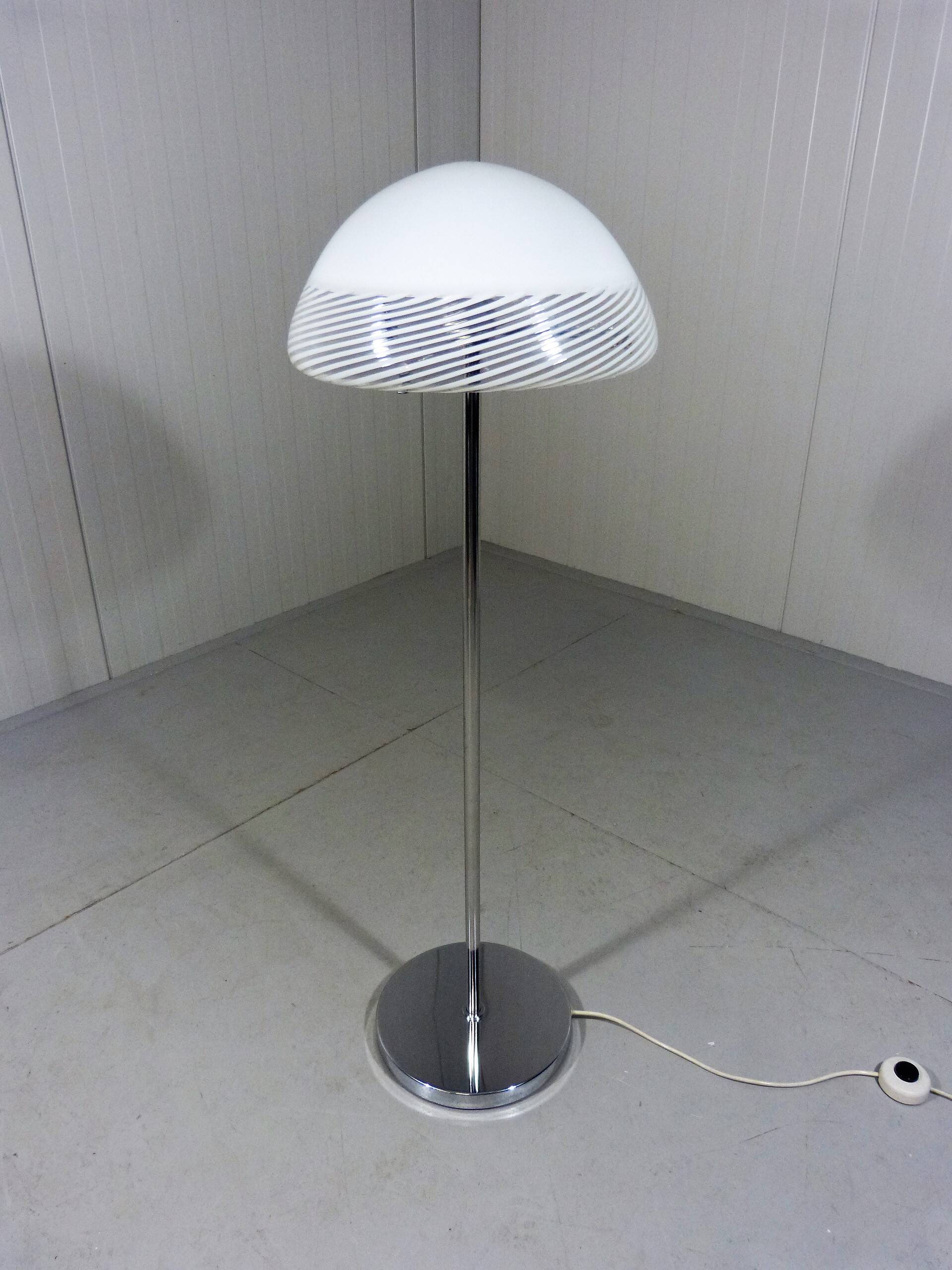 Italian floor lamp glass shade 1960’s