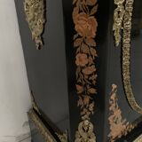 Meuble Napoléon III en bois noir et marqueterie de bois clair XIX siècle