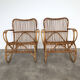 Pair of vintage rattan armchairs