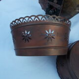 Pairs of wrought iron and brass sconces