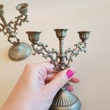 Pair of mini candlesticks small metal table candlesticks