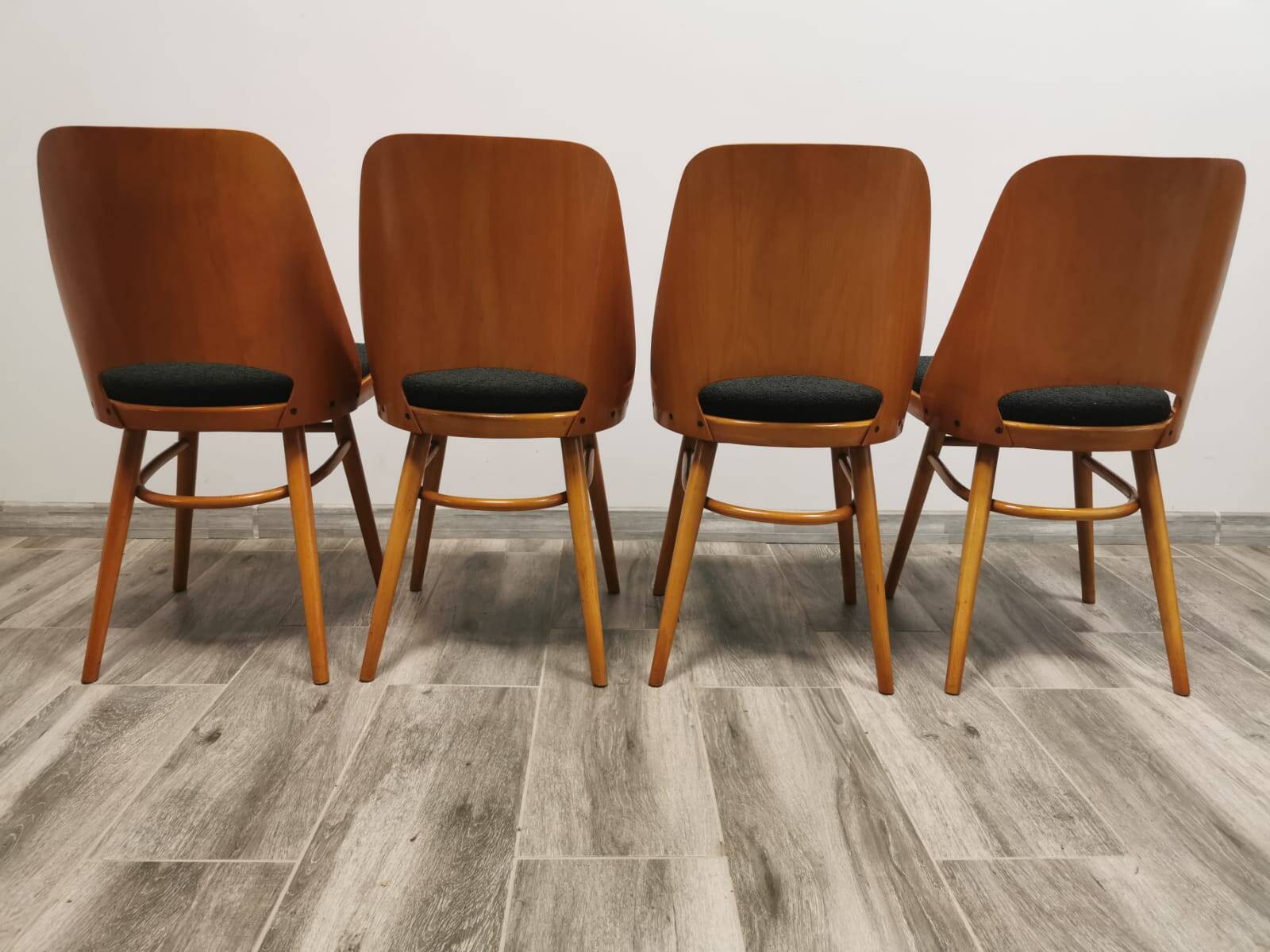 Dining chairs by radomir hoffman for ton, 1950s, set of 4