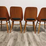 Dining chairs by radomir hoffman for ton, 1950s, set of 4