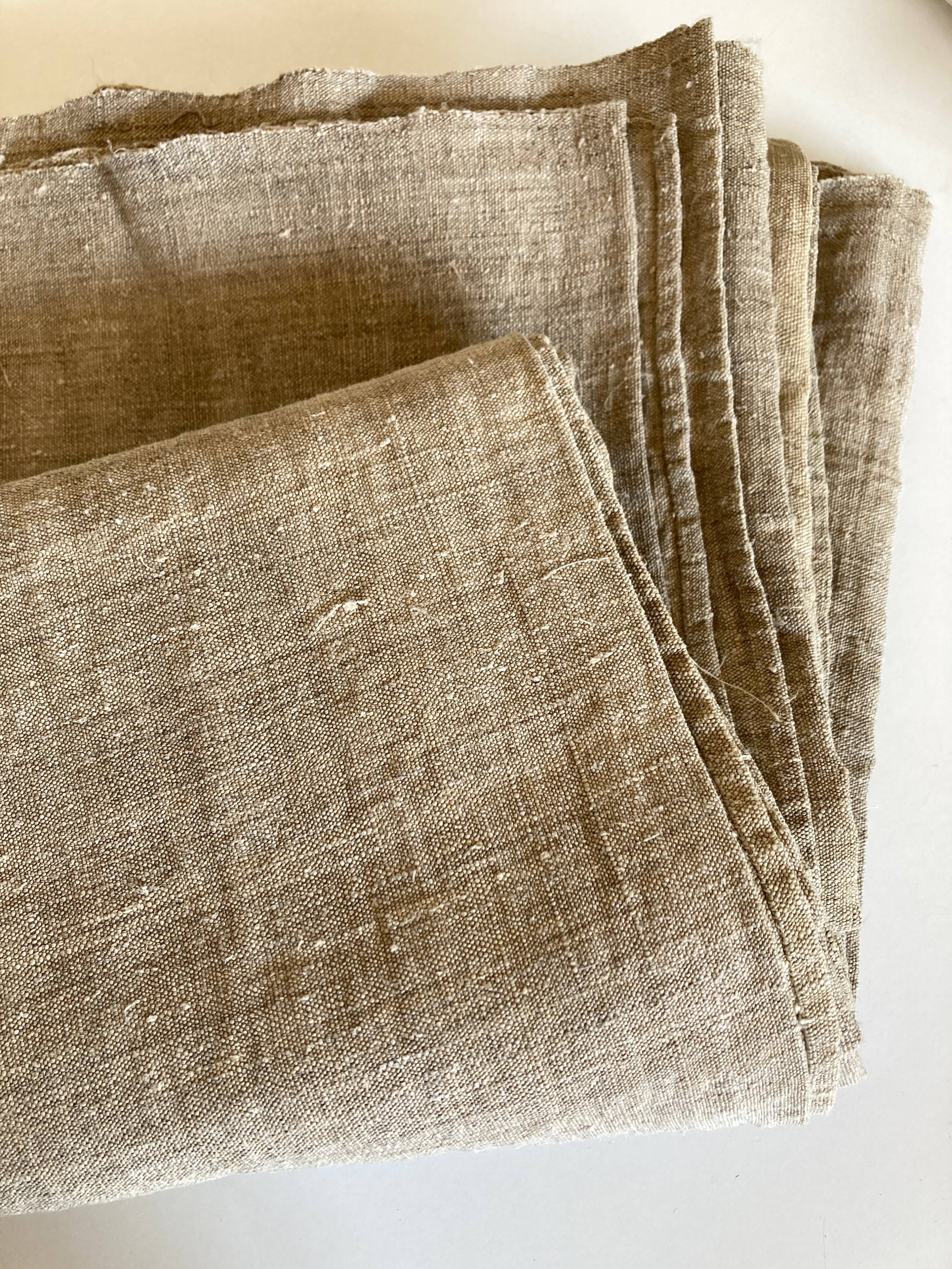 Pièce de chanvre de ferme 19e linge de réserve L278cm
