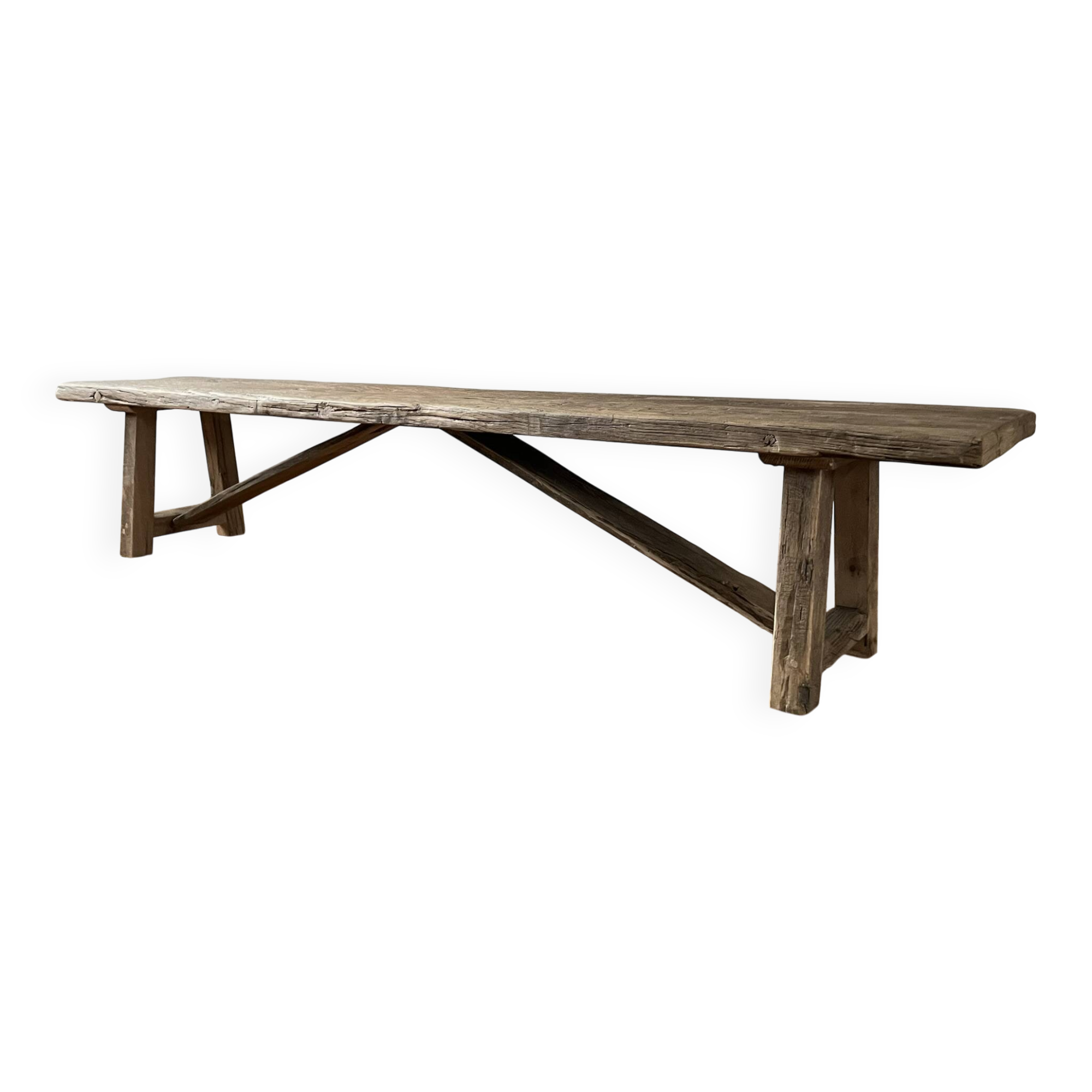Banc millau chêne massif ancien - 200 cm