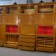 Modular furniture set by Pierre Cruege for Martin Dupuis in light oak, 1960