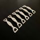 6 Silea knife holders in silver-colored metal stirrup shape