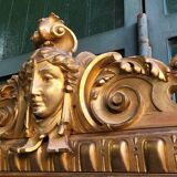 LARGE GOLDEN BEVELLED MIRROR WITH HEAD REF JE