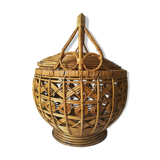 Peacock wicker basket