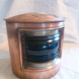 lantern lantern in copper and blue curved glass nautical object
