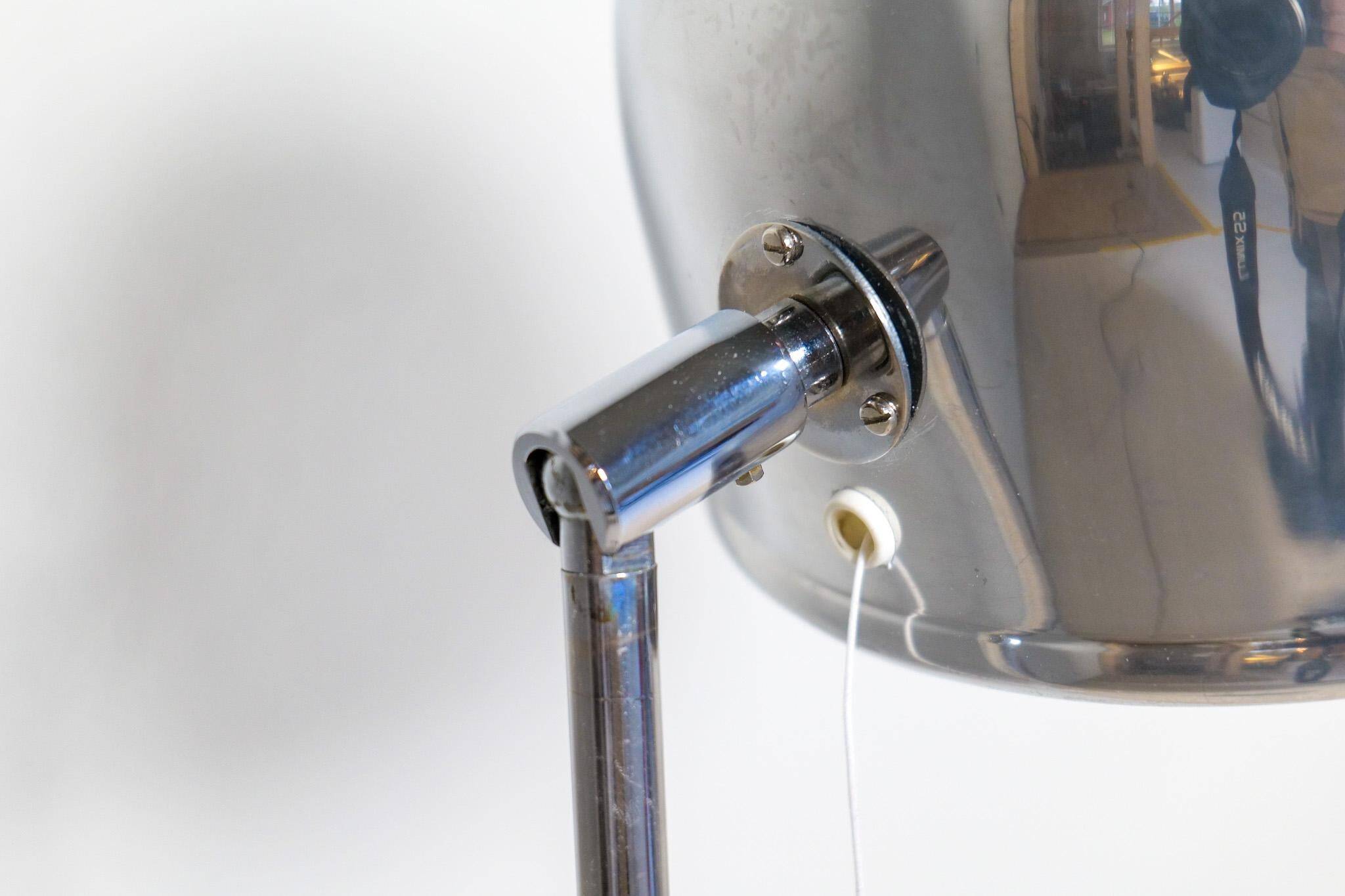 Mid-century modern floor lamp in chrome, model G-075 by Bergboms, Sweden, 1960s.