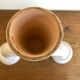 Brutalist candle holder made of white chamotte clay, 1980.