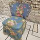Fauteuil coktail en tissu fleuri, 1960