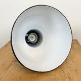 Vintage industrial black enamel light, 1930s