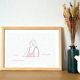 Illustration A4 naiade no. 5/8 bretagne baigneuse mer