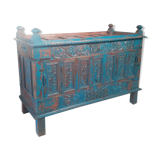 Damchaya Chest Blue Original Piece Old Teak with Secrets 150x108x65cm