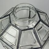 60s 70s ceiling lamp Glashütte Limburg Germany glass & brass Space Age