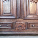 Louis XIV wardrobe in solid oak, 18th century