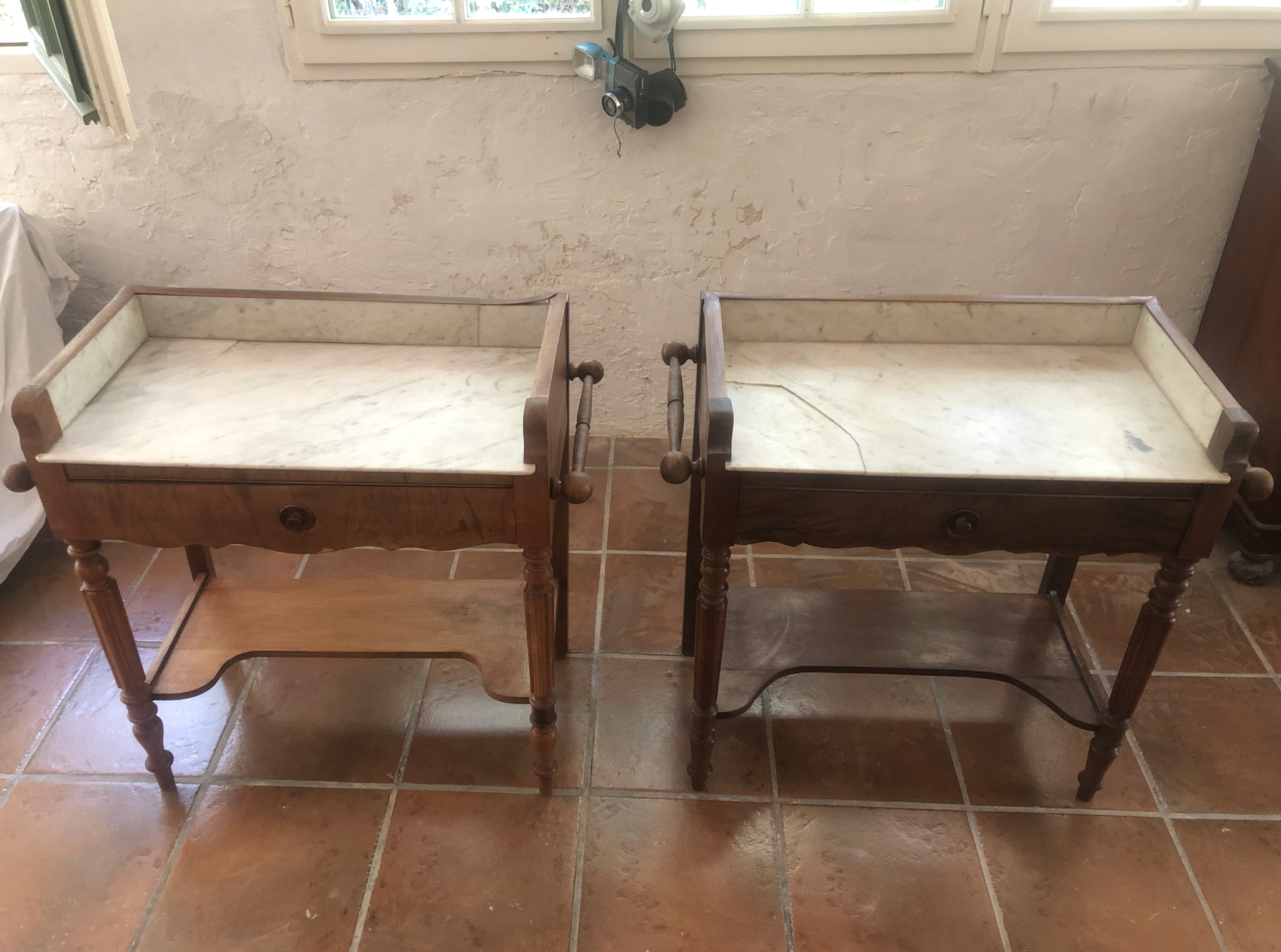 Pair of toilet tables