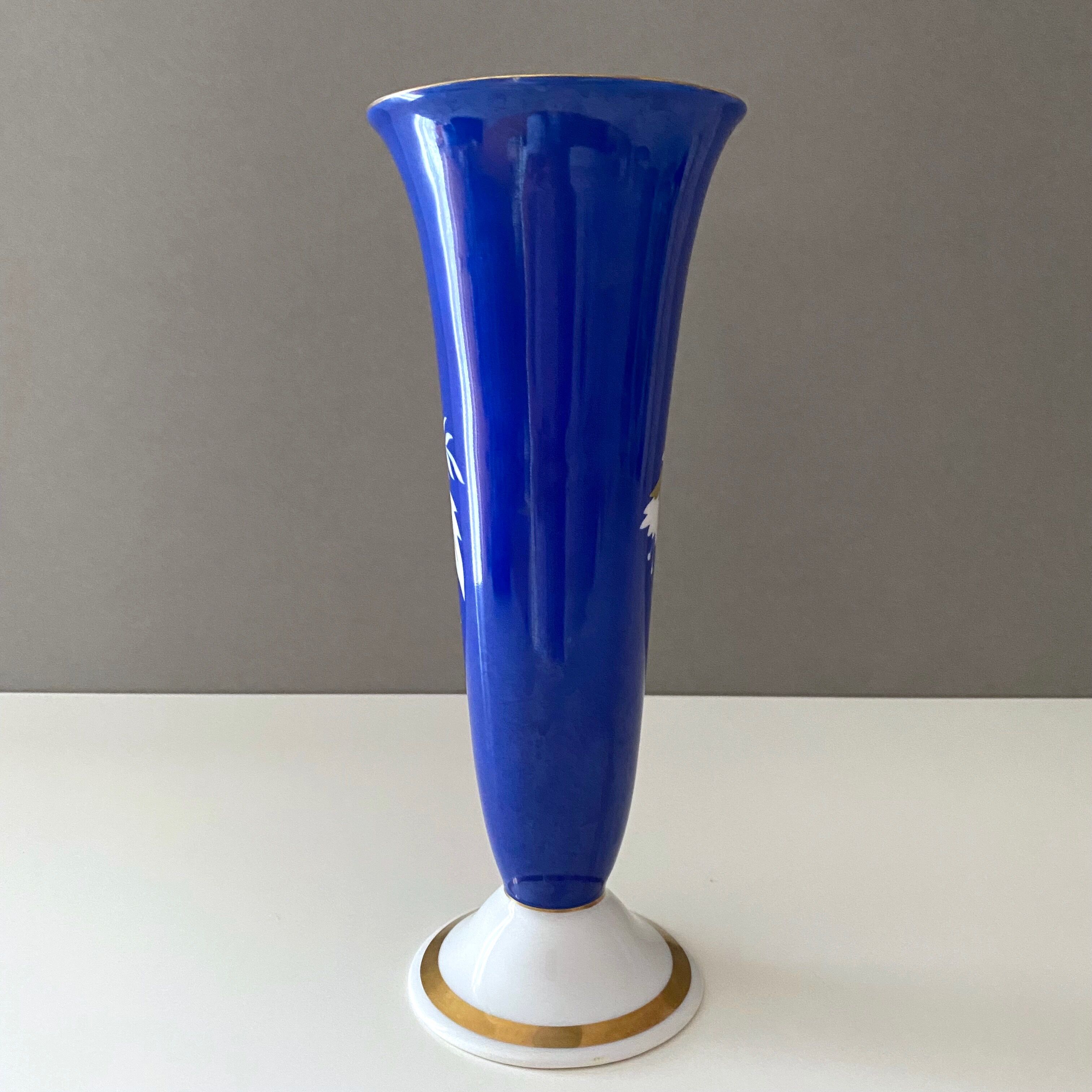 Art Deco Porcelain Vase Königszelt with Gold Decoration, Hand Painted