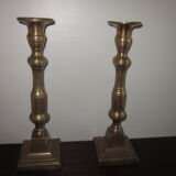 pair of old bronze candlesticks