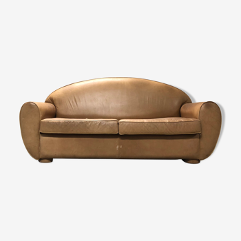 Leather sofa club style Former vintage convertible