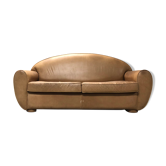 Leather sofa club style Former vintage convertible