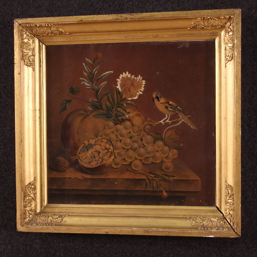 Still life on paper signed and dated 1839