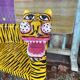 Painted wooden tiger chair