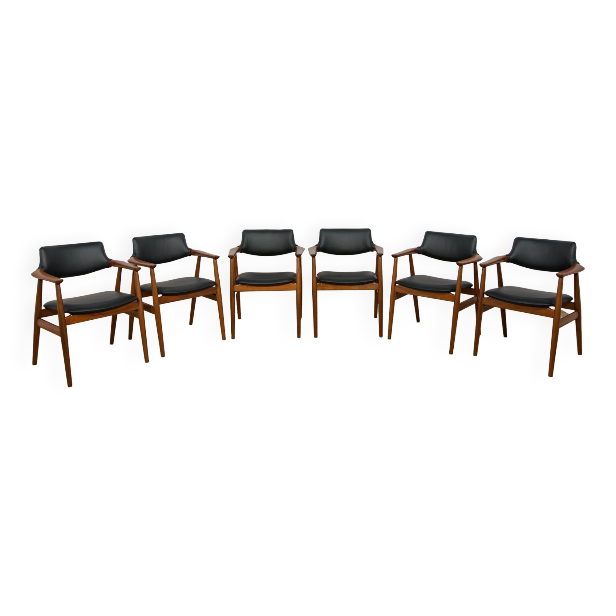 Mid century Teak Dining Chairs Model GM11 by Svend Åge Eriksen for Glostrup, 1950s, Set of 6