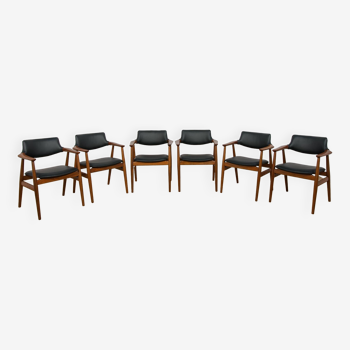 Mid century Teak Dining Chairs Model GM11 by Svend Åge Eriksen for Glostrup, 1950s, Set of 6