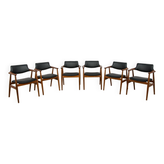 Mid century Teak Dining Chairs Model GM11 by Svend Åge Eriksen for Glostrup, 1950s, Set of 6