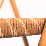 Chaises pliantes vintage italiennes avec siège en paille, set de 3