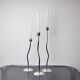 Trio of silver metal candle holders by Mesa, Italy, 1980