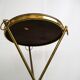 Small Italian brass and wood tripod coffee table from 50s