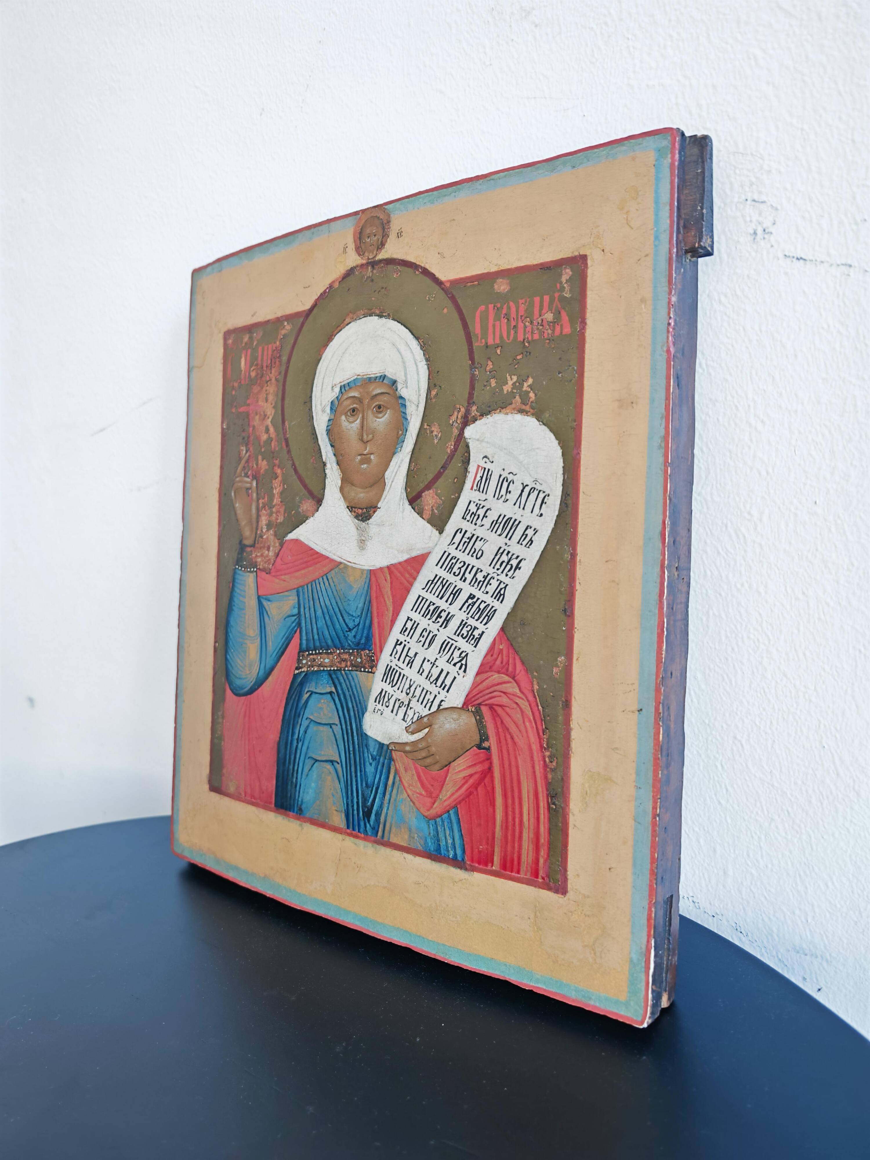 Icône orthodoxe antique Sainte Paraskeva, 19ème siècle